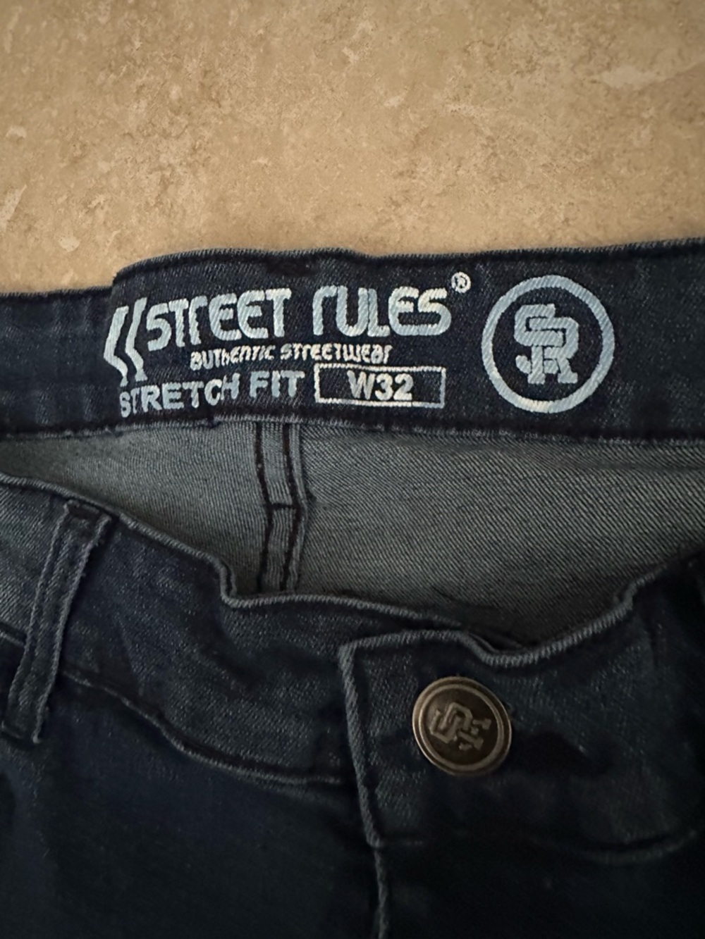MEN STREET RULES DENIM SHORTS RIPPED SIZE 32 - Picture 2 of 3